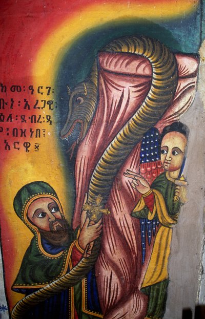 Fresco na Igreja de Santa Maria de Sião (século XVII), Aksum (Lista do Património Mundial da Unesco) de Unbekannt Unbekannt