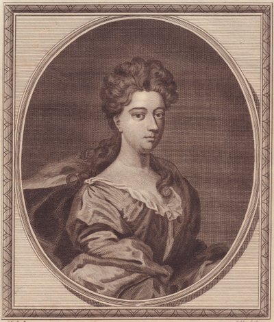 Retrato de Greville Doddington, Duquesa de Manchester (1672-1720), gravura em cobre de John Goldar (1729-1795) de pintura de G Kneller de Unbekannt Unbekannt