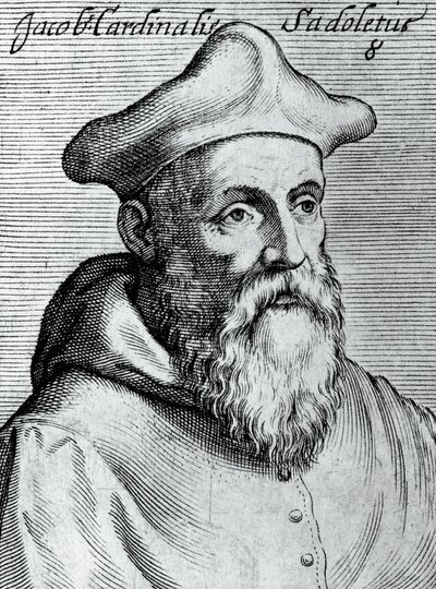 Retrato de Jacopo Sadoleto (1477-1547), humanista italiano, bispo católico e cardeal, gravura de Illustrissimorum, omnique virtutis, et scientiarum laude praestantissimoru virorum icones, de Claudius Pernetus de Unbekannt Unbekannt