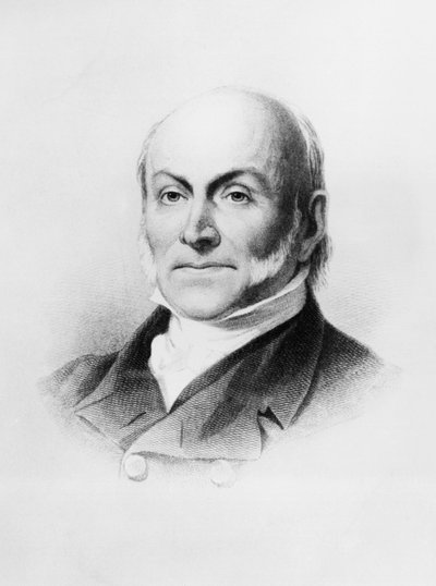 Retrato de John Quincy Adams (1767-1848), diplomata e político americano que serviu como 6º Presidente dos Estados Unidos de 1825 a 1829, gravado após pintura de George Peter Peter Alexander Healy (1818-1894) de Unbekannt Unbekannt