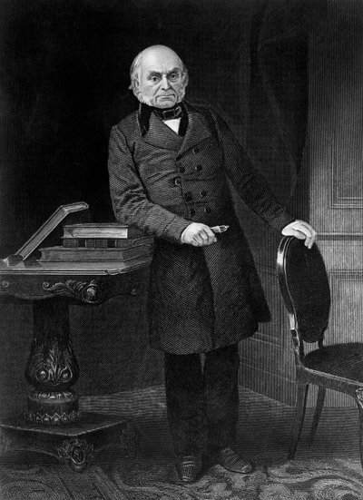 Retrato de John Quincy Adams (1767-1848), político e diplomata americano que foi 6º Presidente dos Estados Unidos de 1825 a 1829, gravando de Unbekannt Unbekannt