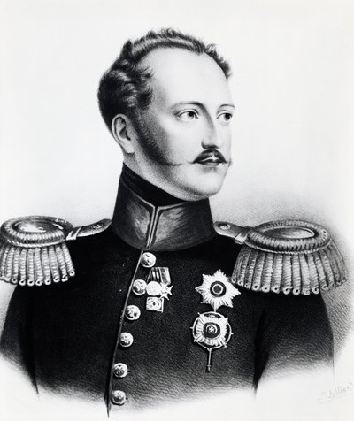 Retrato de Nicholas I Romanov (1796-1855), czar da Rússia de 1825 a 1855, gravura de Unbekannt Unbekannt