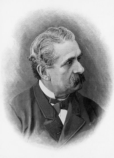Retrato de Paolo Ferrari (1822-1889), dramaturgo e escritor italiano, gravura de Unbekannt Unbekannt