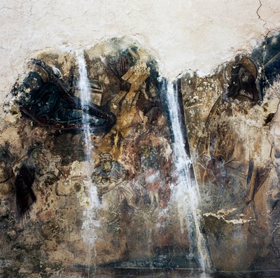 Restos de fresco na igreja bizantina de Agios Georgios Xifoforos, Apodoulou, Creta, Grécia (foto) de Unbekannt Unbekannt