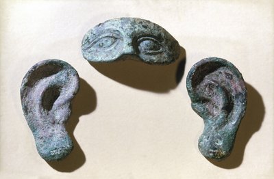Olhos e ouvidos romanos votivos, bronze, 200 a.C.-100 d.C. de Unbekannt Unbekannt