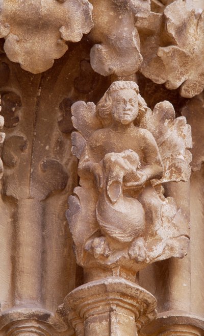Espanha, Navarra, Ujue, Igreja de Santa Maria, Detalhes arquitectónicos de Unbekannt Unbekannt