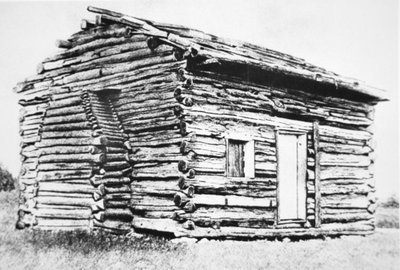 A Cabine de Log em que Abraham Lincoln nasceu em (foto a p/b) de Unbekannt Unbekannt