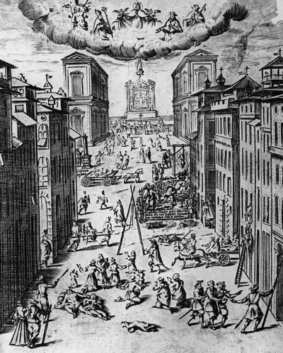 A peste em Milão em 1630, gravura, Itália de Unbekannt Unbekannt
