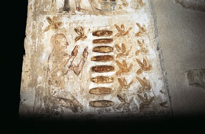 Pintura de parede representando uma cena de apicultura, na coluna da quadra hipoética, do Túmulo de Pabasa, Asasif (foto) de Unbekannt Unbekannt