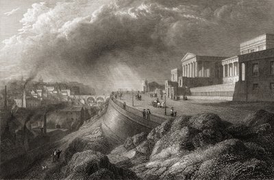 A New Royal High School, em Edimburgo, de "Vistas selecionadas de algumas das principais cidades da Europa, gravada por E. Goodall, publicada em Londres, 1832 de Lieutenant Colonel Batty