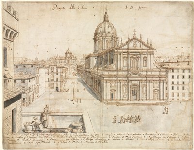 Dezoito Vistas de Roma: A Igreja de SantIgnazio, 1665. de Lievin Cruyl