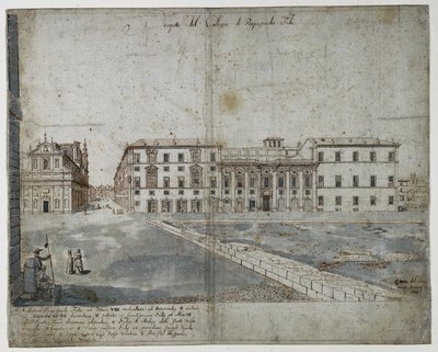 Dezoito Vistas de Roma: O Collegio di Propaganda Fide (reto) de Lievin Cruyl