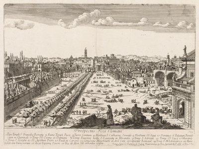 A vista do Roman LocURI Roma insignes [por sua vez], 1666. de Lievin Cruyl