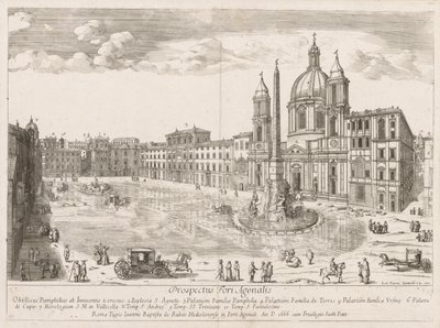 Piazza Navona de perspectivas LocURI Roma insignes [por sua vez], 1666. de Lievin Cruyl