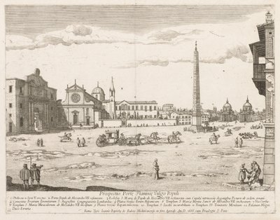Piazza del Popolo de "Vista dos marcos da cidade de Roma" de Lievin Cruyl