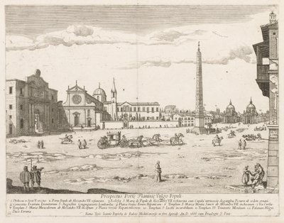 Piazza del Popolo de perspectivas LocURI Roma insignes [por sua vez], 1666. de Lievin Cruyl