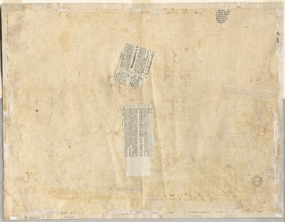 Traçado de uma fonte de Recto e esboços de duas faces (verso) de Lievin Cruyl