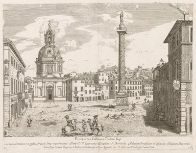 Coluna de Trajano de "Vista dos lugares da cidade de Roma Insign [ium] de Lievin Cruyl