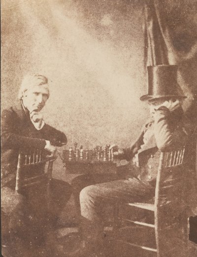 Os jogadores de xadrez, c. 1845. de Likely by Antoine François Jean Claudet.