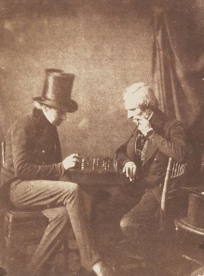 Os jogadores de xadrez, c. 1845. de Likely by Antoine François Jean Claudet.