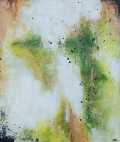 Abstração Verde Fluida de Lillian Christiansson