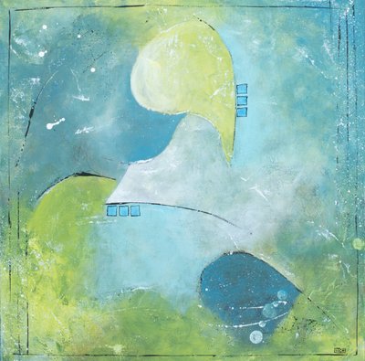 Fluxo abstrato verde e azul de Lillian Christiansson