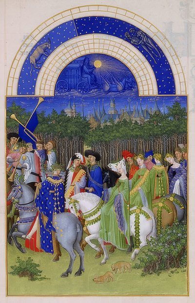 Maio (Livro de Horas do Duque de Berry). 1412-16 de Limbourg Brothers