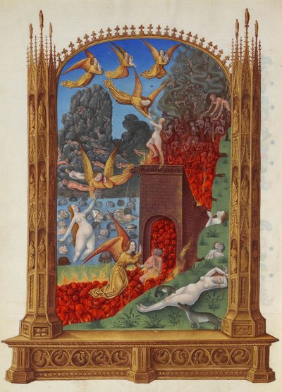 As almas purificadas no purgatório As horas muito ricas do duque de Berry de Limbourg Brothers