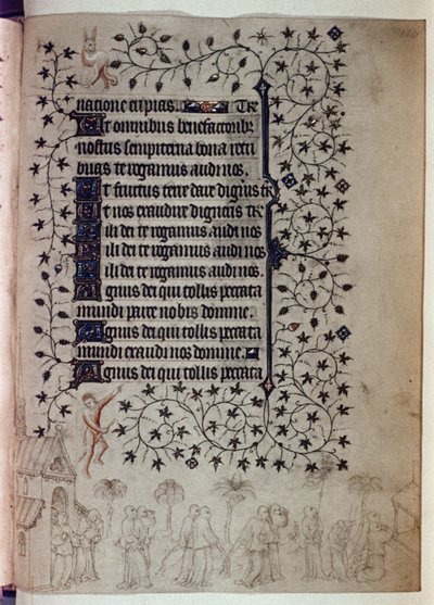 Ladainha de um livro de horas: uma grande procissão em Roma contra a peste de Limbourg Brothers