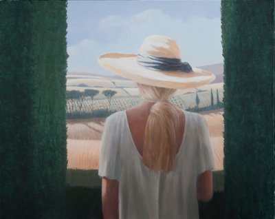 Menina, vista traseira, Toscana, 2012 (acrílico sobre tela) de Lincoln Seligman