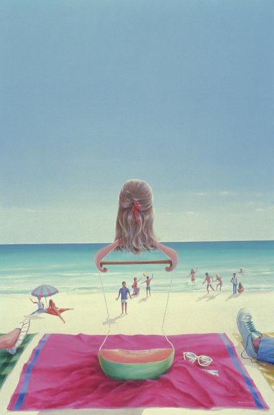 Wrigley Gum Girl I (acrílico sobre tela) de Lincoln Seligman