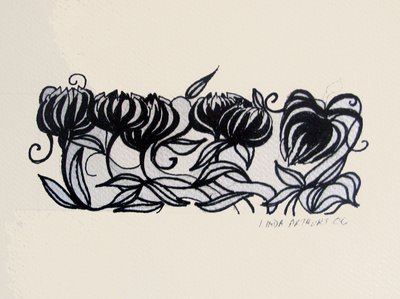 Crocus, 2014 (caneta e tinta) de linda arthurs