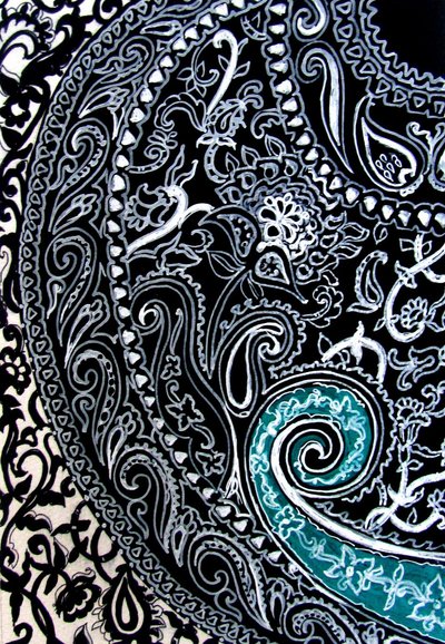 Estudo Paisley, 2016 (Tinta sobre papel de aguarela) de linda arthurs