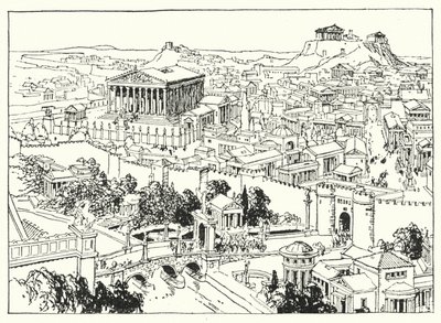 A cidade de Atenas (litografia) de Linden Miller