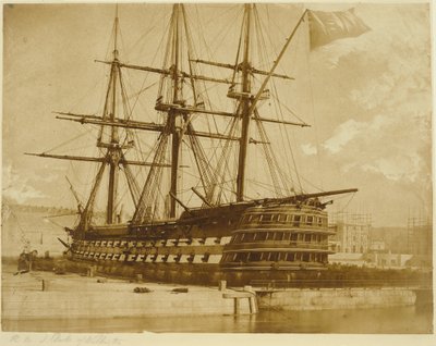 H.M.S. Duke of Wellington em Keyham, Inglaterra. de Linnaeus Tripe
