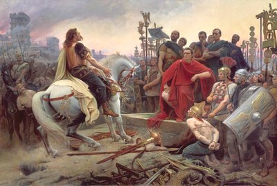 Vercingetórix joga os braços aos pés de Júlio César, 1899 de Lionel Noel Royer