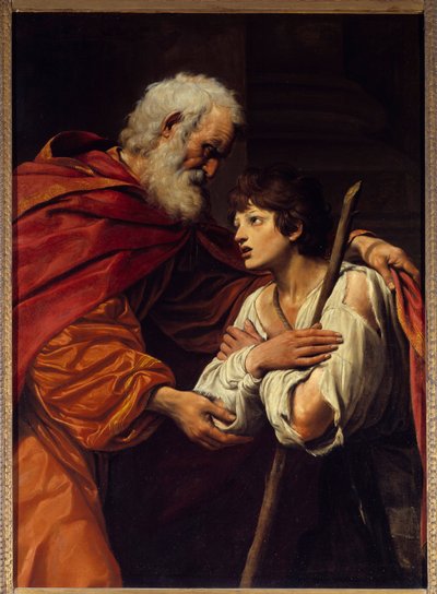 O regresso da criança pródiga. Pintura de Leonello Spada (1576 - 1622) de Lionello Spada