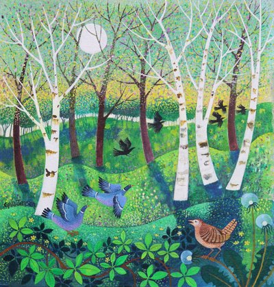 Birds on the Common, 2021 (acrílico sobre tela) de Lisa Graa Jensen