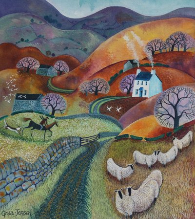 Caminhos do campo, 2021 (acrílicos sobre linho) de Lisa Graa Jensen