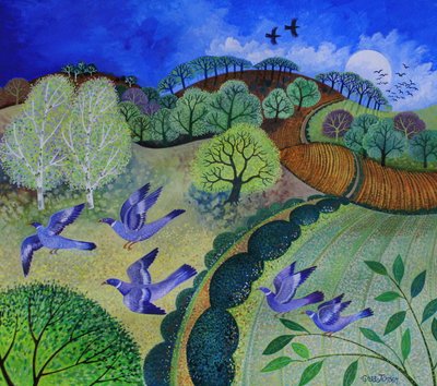 Flight,2009,(acrílicos sobre papel) de Lisa Graa Jensen