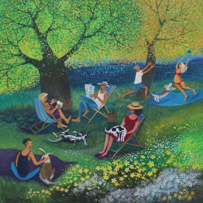 Senhora de cor-de-rosa, 2015 (acrílicos sobre papel) de Lisa Graa Jensen