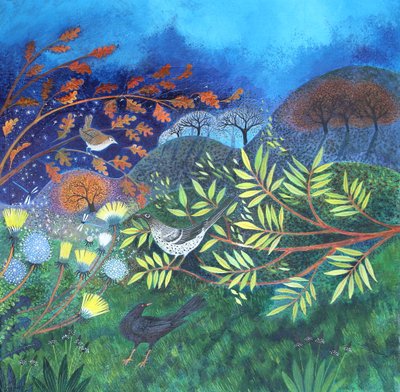 Queda de folhas, 2023 (acrílico sobre tela) de Lisa Graa Jensen