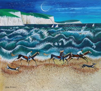 Midnight Riders, 2020 (acrílicos sobre papel) de Lisa Graa Jensen