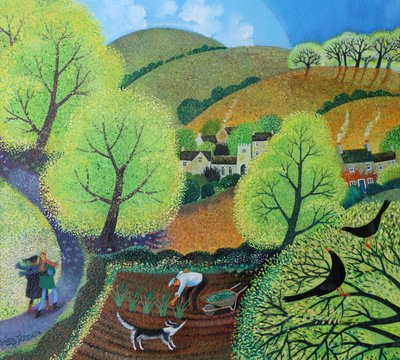 Fora para um passeio, 2016 (tintas acrílicas em papel) de Lisa Graa Jensen