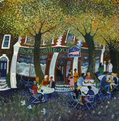 Pig and Whistle, 2011,(acrílicos sobre papel) de Lisa Graa Jensen