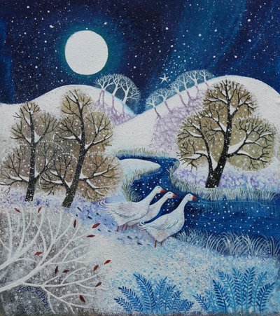 Snowy Silence,2021,(acrílicos sobre tela) de Lisa Graa Jensen