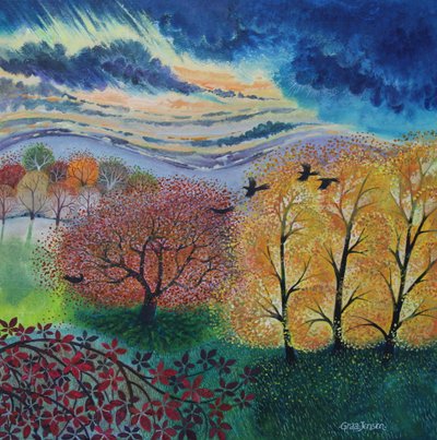 Stormy Sky, 2024 (acrílico sobre tela) de Lisa Graa Jensen