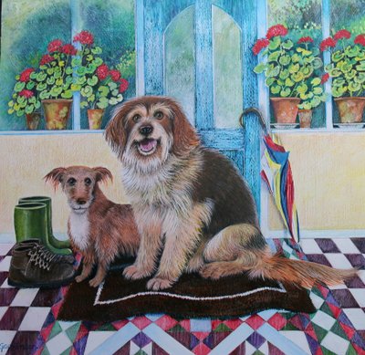 Tempo para Walkies, 2021, (acrílico sobre papel) de Lisa Graa Jensen