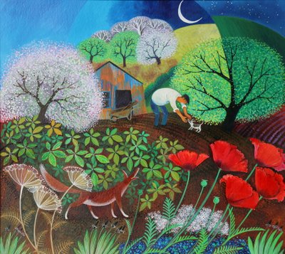 Hora de partir 2017 (tintas acrílicas sobre papel) de Lisa Graa Jensen