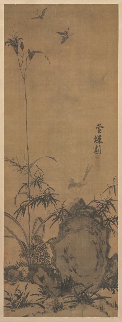 Lírio e borboletas de Liu Shanshou
